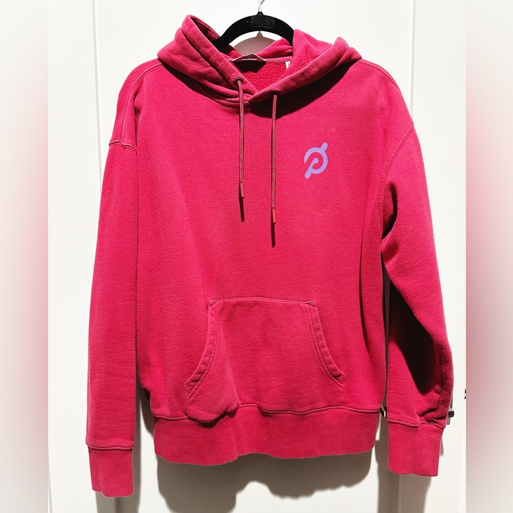 Official Peloton Hoodie - raspberry color w/purple logo